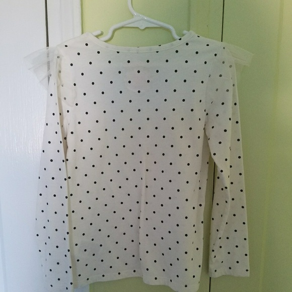 Off white polkadot top. Size 6x. - Picture 3 of 4